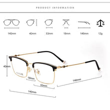 Load image into Gallery viewer, WIHODA Pure Titanium Men&#39;s Business Glasses Frames, Square Full Frame Metal Glass Frame for Myopia Prescription Eyeglasses F8629