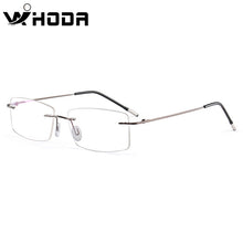 Carica l&#39;immagine nel visualizzatore di Gallery, WIHODA Pure Titanium Rimless Square Glasses Frame, Men Women Square Frameless Glass Frames for Prescription Myopia&amp; Hyperopia