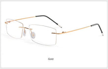 Carica l&#39;immagine nel visualizzatore di Gallery, WIHODA Pure Titanium Rimless Square Glasses Frame, Men Women Square Frameless Glass Frames for Prescription Myopia&amp; Hyperopia