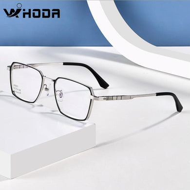 WIHODA Pure Titanium Square Business Men's Glass Frame, Optical Glasses Frame for Myopia Prescription Eyeglasses F90007