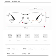 Load image into Gallery viewer, WIHODA Pure Titanium Square Business Men&#39;s Glass Frame, Optical Glasses Frame for Myopia Prescription Eyeglasses F90007