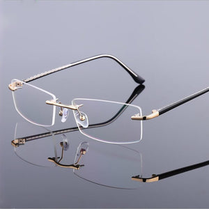 WIHODA Titanium Alloy Rimless Glass Frame for Myopia Hyperopia Prescription Glasses Frames ,Men&Women Frameless Eyeglasses F866