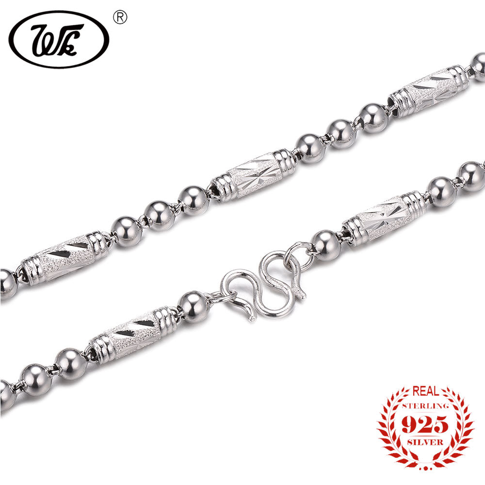 100% 925 Sterling Silver Men Chain Necklace 4mm 5mm 6mm 18 20 22 24 Inch Long Thick Chain Necklaces Mens Jewelry NEW W3 NM014
