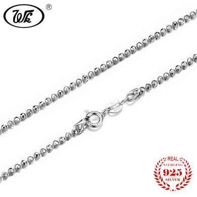 Casual Men Women Beads Necklace 925 Sterling Silver Solid Unique Girls Boys Mens DIY Chain Necklaces Jewelry Fashion OW NM015