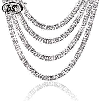 Genuine 925 Sterling Silver Cuban Curb Men Chain Necklace Hop Rapper Mens Chains 4MM 5MM 6MM 7MM 18 20 22 Inch W9 NM003