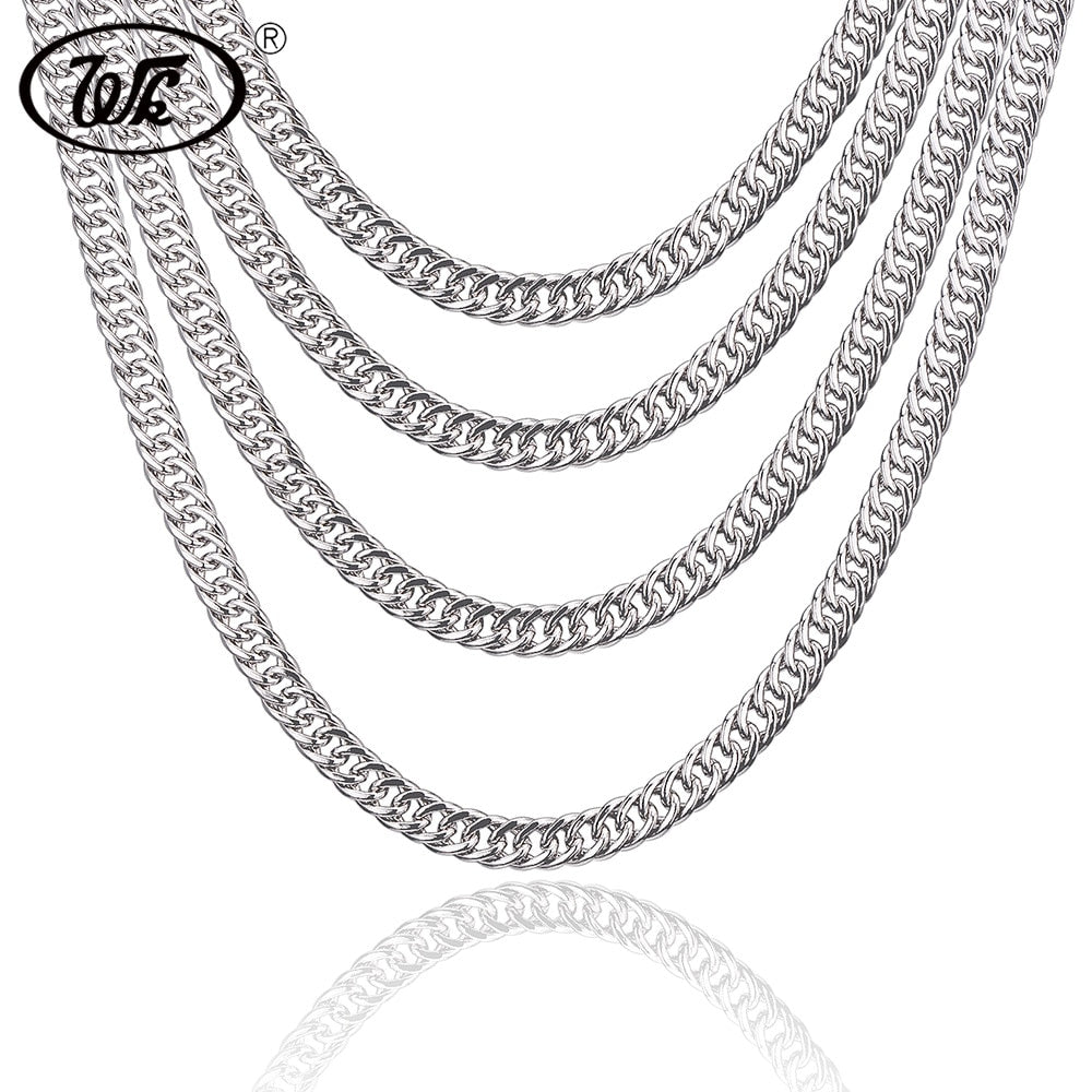 Genuine 925 Sterling Silver Cuban Curb Men Chain Necklace Hop Rapper Mens Chains 4MM 5MM 6MM 7MM 18 20 22 Inch W9 NM003