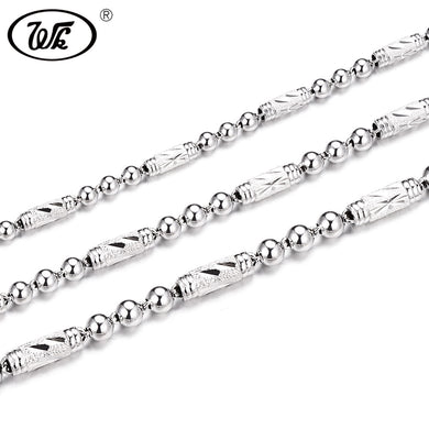 NEW 3MM 4MM 5MM 6MM Long Thick 925 Sterling Silver Men Chain Necklace Jewelry Boys Ball Bead Chains 18 20 22 24 Inch W3 NM014