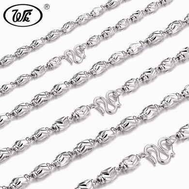 NEW 4MM 5MM 6MM Thick Carving Olives Beads Necklace Male Mens Chain Real 925 Sterling Silver Necklaces 18 22 24 Inch W3 NM011