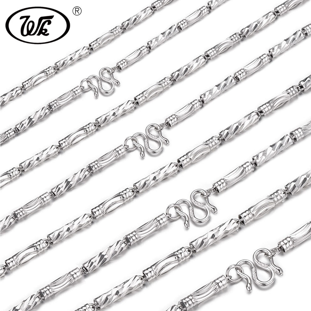 NEW Genuine 925 Sterling Silver Men Necklace Boys Long Thick Hiphop Rapper Chain Male 2.5MM 3MM 4MM 5MM 18 20 22Inch W3 NM012
