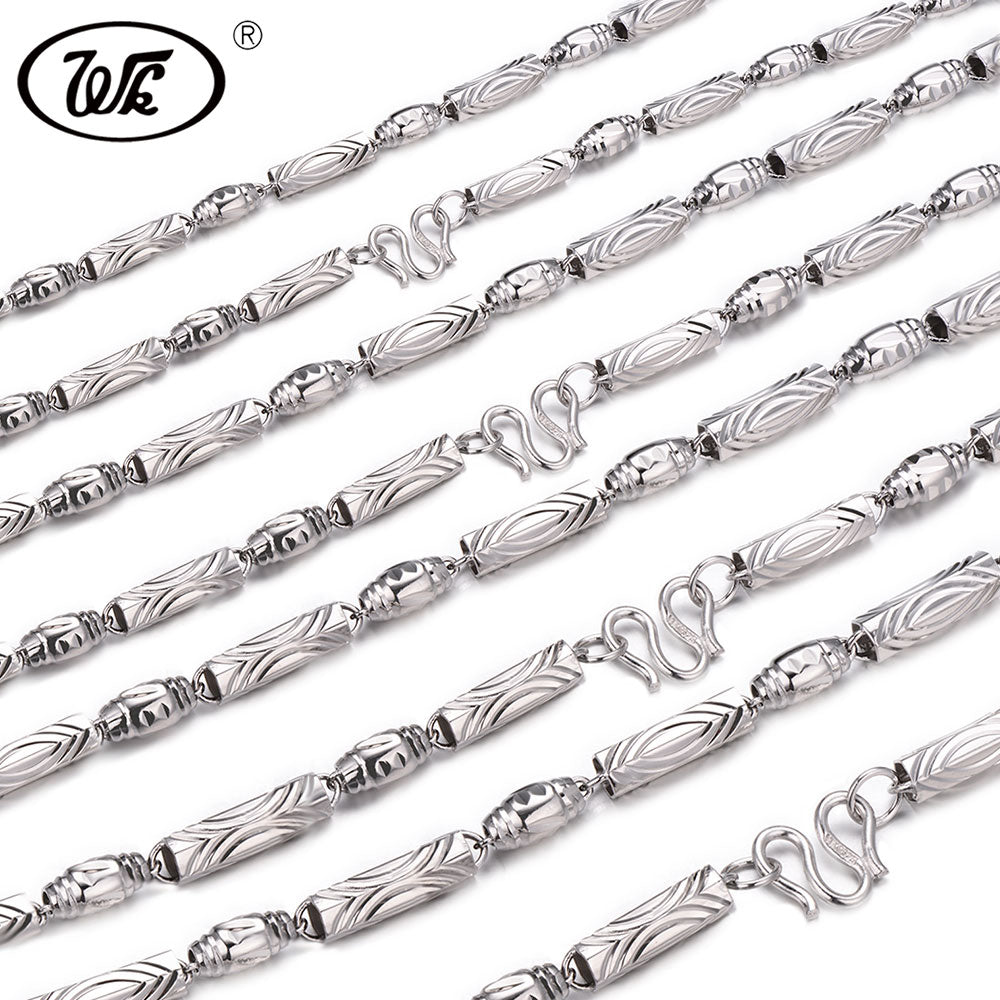 Solid 925 Sterling Silver Chain Male Men Boys Long Thick Chains Necklace Jewelry Collar 4MM 5MM 6MM 18 20 22 24 Inch W3 NM006