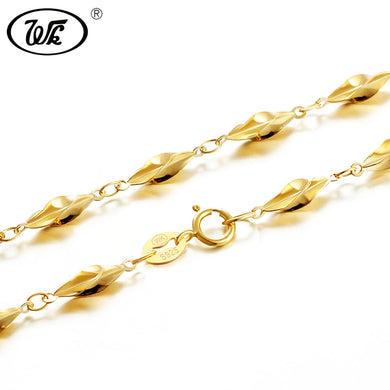 Thick 2MM 3MM Unique Twist Golden 925 Sterling Silver Chain For Women Gold Color Chains Necklace Jewelry 40 45 CM 4W NA056