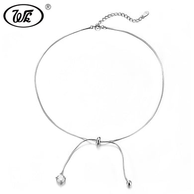 Trending Chocker Collana girocollo in argento sterling 925 a catena corta con collane girocolli in cristallo con sfera a goccia per donna W4 NB092 