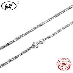 Unique Design Twisted Chain Necklace Sterling Silver 925 Solid Ladies Woman S925 Necklaces Girls Birthd Gift OW NA014