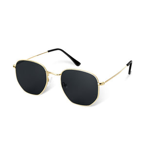 WUE 2023 vintage gold sunglasses men square metal frame silver brown black small sun glasses female unisex summer style