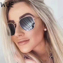 Load image into Gallery viewer, WUE 2023 vintage gold sunglasses men square metal frame silver brown black small sun glasses female unisex summer style