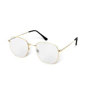 WUE 2023 vintage gold sunglasses men square metal frame silver brown black small sun glasses female unisex summer style