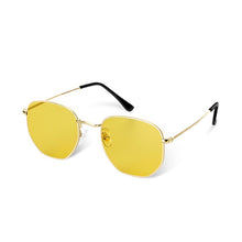 Load image into Gallery viewer, WUE 2023 vintage gold sunglasses men square metal frame silver brown black small sun glasses female unisex summer style