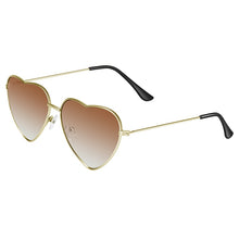 Load image into Gallery viewer, WUE Ladies Heart Shaped Sunglasses metal Women Brand Designer Fashion Rimless LOVE Clear Ocean Lenses Sun Glasses Oculos UV400