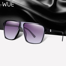 Load image into Gallery viewer, WUE Retro Square Sunglasses Steampunk Men Women Brand Designer Glasses SKULL Logo Shades UV Protection Gafas