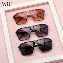 Load image into Gallery viewer, WUE Retro Square Sunglasses Steampunk Men Women Brand Designer Glasses SKULL Logo Shades UV Protection Gafas