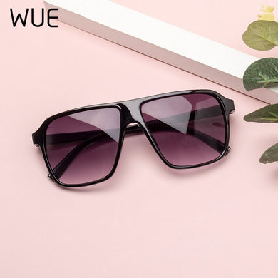 WUE Retro Square Sunglasses Steampunk Men Women Brand Designer Glasses SKULL Logo Shades UV Protection Gafas