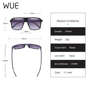WUE Retro Square Sunglasses Steampunk Men Women Brand Designer Glasses SKULL Logo Shades UV Protection Gafas