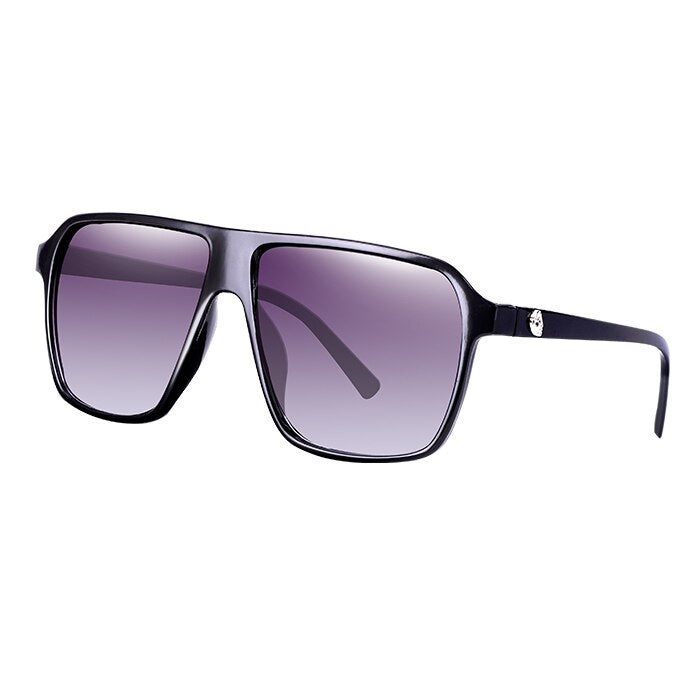 WUE Retro Square Sunglasses Steampunk Men Women Brand Designer Glasses SKULL Logo Shades UV Protection Gafas