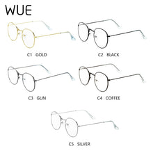 Load image into Gallery viewer, WUE classic anti-blue light gaming glasses anti-glare glasses frame ladies round transparent lens glasses computer glasses