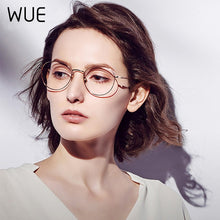 Load image into Gallery viewer, WUE classic anti-blue light gaming glasses anti-glare glasses frame ladies round transparent lens glasses computer glasses
