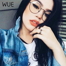 Load image into Gallery viewer, WUE classic anti-blue light gaming glasses anti-glare glasses frame ladies round transparent lens glasses computer glasses