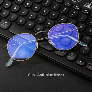 WUE classic anti-blue light gaming glasses anti-glare glasses frame ladies round transparent lens glasses computer glasses