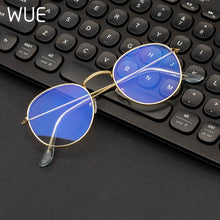 Load image into Gallery viewer, WUE classic anti-blue light gaming glasses anti-glare glasses frame ladies round transparent lens glasses computer glasses