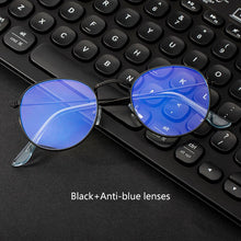 Load image into Gallery viewer, WUE classic anti-blue light gaming glasses anti-glare glasses frame ladies round transparent lens glasses computer glasses