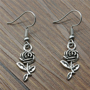 Fashion Handmade Design Simple Flower Rose Charm Drop Earrings, Fashion Earring Jewelry Women Drops Products