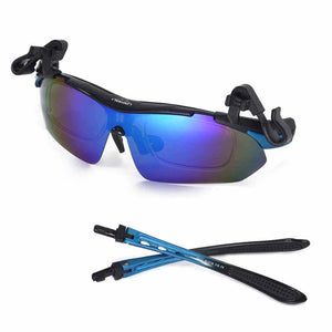 Walleva WSG001 Polarized Sunglasses With TR90 Frame, Prescription Lenses Insert, Hat Clip And Removable Arms USA shipping