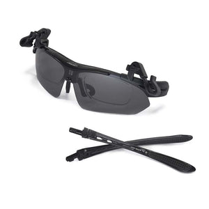 Walleva WSG001 Polarized Sunglasses With TR90 Frame, Prescription Lenses Insert, Hat Clip And Removable Arms USA shipping