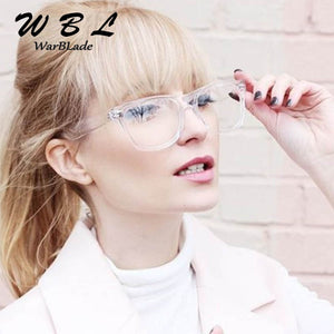 WarBLade 2022 Fake Glasses  Design Crystal Clear Frame Transparent Frame  Eyeglasses Square Eye Spectacle Clear Lens