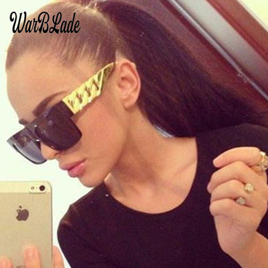 WarBLade 2023 Men Gold Metal Chain Kim Kardashian Beyonce Sunglasses Vintage Hip Hop Sun Glasses Gafas De Sol UV400