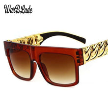 Load image into Gallery viewer, WarBLade 2023 Men Gold Metal Chain Kim Kardashian Beyonce Sunglasses Vintage Hip Hop Sun Glasses Gafas De Sol UV400