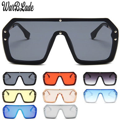 WarBLade 2022 occhiali da sole quadrati oversize vintage da uomo con lente monopezzo occhiali da sole con montatura grande per donna UV400 specchio argento 