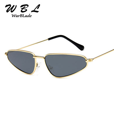 WarBLade 2023 Women Small Triangle Sunglasses  Brand Designer Metal Pink Gold Black Cat Eye Sun Glasses For Women Gift