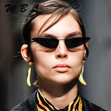 Load image into Gallery viewer, WarBLade 2023 Women Small Triangle Sunglasses  Brand Designer Metal Pink Gold Black Cat Eye Sun Glasses For Women Gift