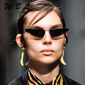 WarBLade 2023 Women Small Triangle Sunglasses  Brand Designer Metal Pink Gold Black Cat Eye Sun Glasses For Women Gift
