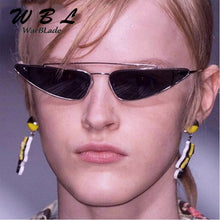 Load image into Gallery viewer, WarBLade 2023 Women Small Triangle Sunglasses  Brand Designer Metal Pink Gold Black Cat Eye Sun Glasses For Women Gift