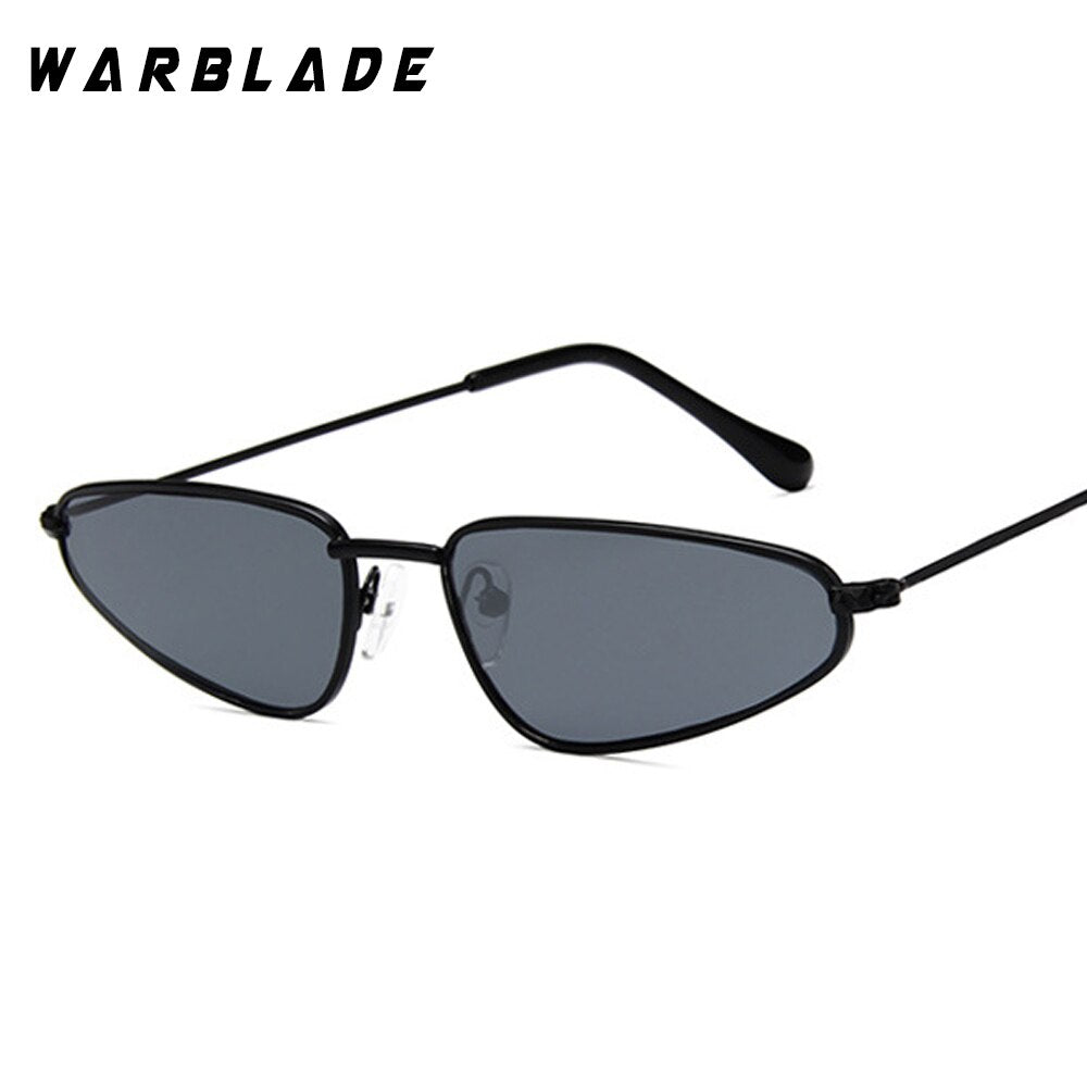 WarBLade 2023 Women Small Triangle Sunglasses  Brand Designer Metal Pink Gold Black Cat Eye Sun Glasses For Women Gift