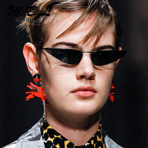 WarBLade 2023 Women Small Triangle Sunglasses  Brand Designer Metal Pink Gold Black Cat Eye Sun Glasses For Women Gift
