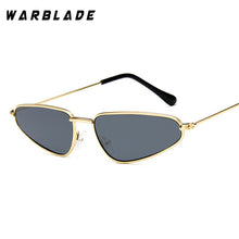 Load image into Gallery viewer, WarBLade 2023 Women Small Triangle Sunglasses  Brand Designer Metal Pink Gold Black Cat Eye Sun Glasses For Women Gift