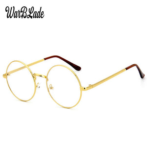 WarBLade 2023 round nerd glasses clear lens unisex gold round metal frame glasses optical men women eyeglass frame fake glasses