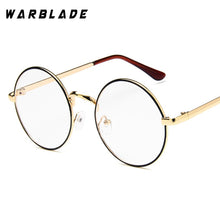 Load image into Gallery viewer, WarBLade 2023 round nerd glasses clear lens unisex gold round metal frame glasses optical men women eyeglass frame fake glasses