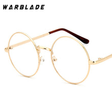 Load image into Gallery viewer, WarBLade 2023 round nerd glasses clear lens unisex gold round metal frame glasses optical men women eyeglass frame fake glasses
